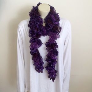 Handmade Crocheted Fashion Scarf Shades of Purple